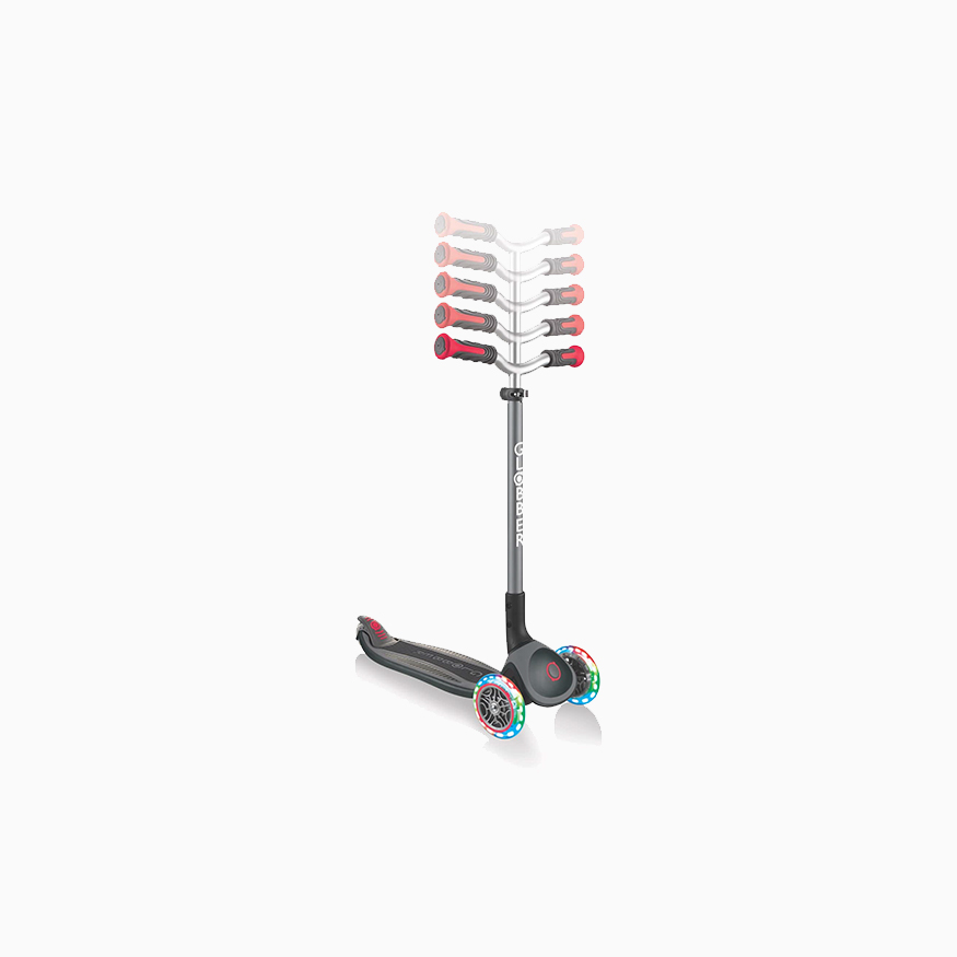 Globber Master Lights Foldable Scooter (Black/Red) in qatar